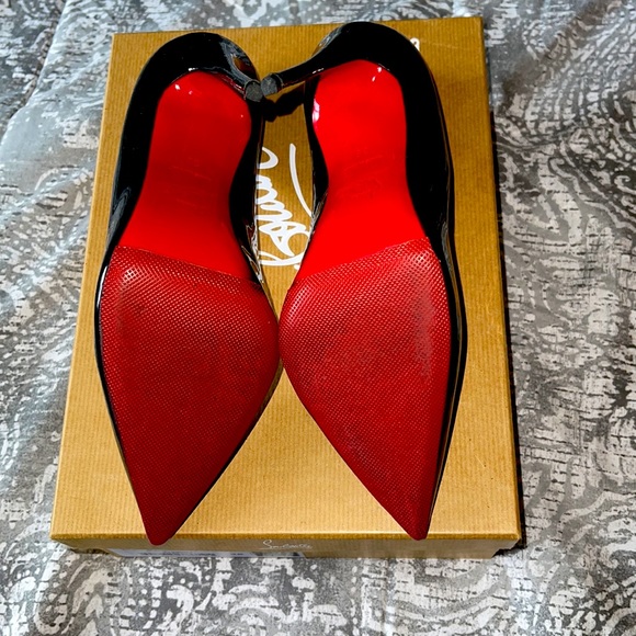 AUTH. Christian louboutin So Kate 120 PATENT Black size 38 - Picture 6 of 6